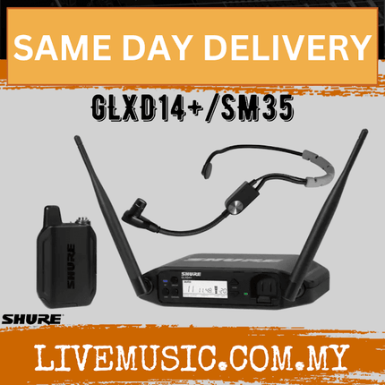 Shure GLXD14+/SM35 Digital Wireless Headset System with SM35 Microphone With Case ( GLXD14+ / SM35 )