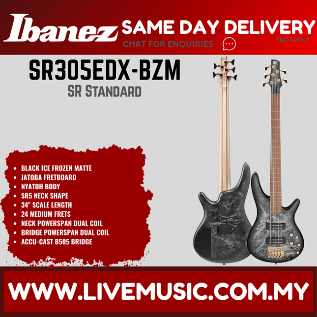 Ibanez SR305EDX Sr Standard Series 5-string Electric Bass, ( SR305EDX-CZM SR305EDX-BZM )