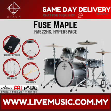 Dixon Fuse Maple PODFM522 5 Pieces Acoustic Drum Kit With Hardware ( NO CYMBAL )