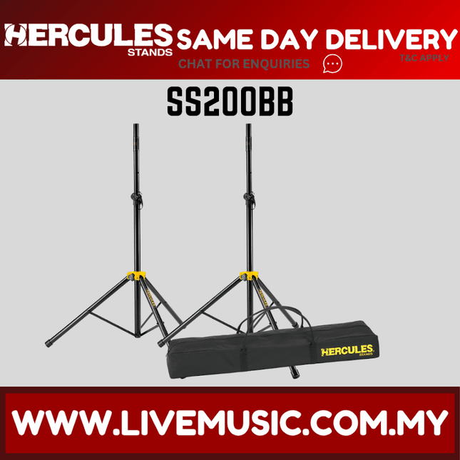 Hercules SS200BB Speaker Stands with Bag - Pair (SS200BB)
