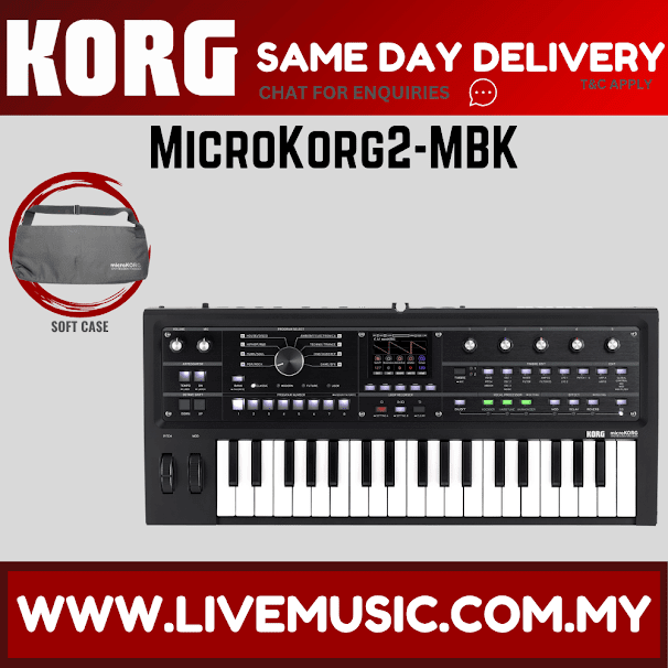 Korg MicroKORG 2 Keyboard Synthesizer/Vocoder Limited Editon - Metallic Black/White (MK2 MK2)