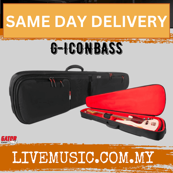 Gator G-ICONBASS Icon Series Bass Gig Bag - Black ( G ICONBASS / GICONBASS )