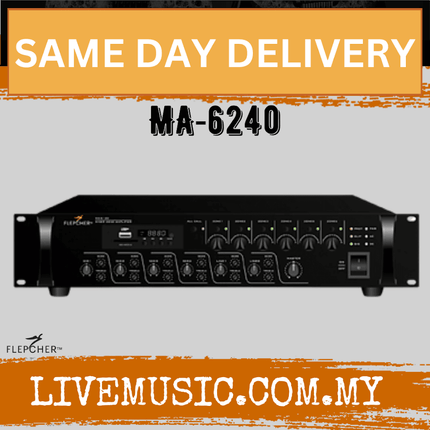 Flepcher MA-6240 6 Zone Mixer Amplifier with Bluetooth, MP3, FM Tuner ( MA6240 / MA 6240 )