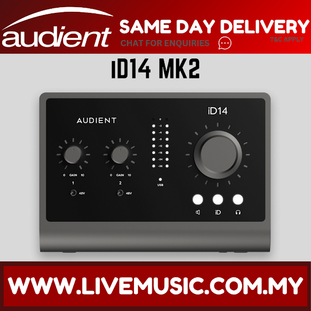 Audient iD14 MK2 High Performance USB Audio Interface (iD-14/iD14-MK2)