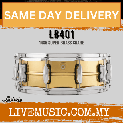Ludwig LB401 5x14inch Super Brass Snare Drum