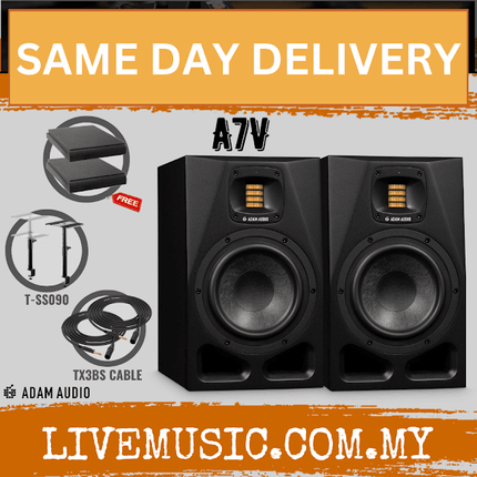 ADAM Audio A7V 7-inch Powered Studio Monitor With Speaker Stand And Isolation Pad - Pair ( A7V / A 7V )