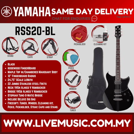 Yamaha Revstar Standard RSS20 Electric Guitar - Black ( RSS20 / RSS 20 )