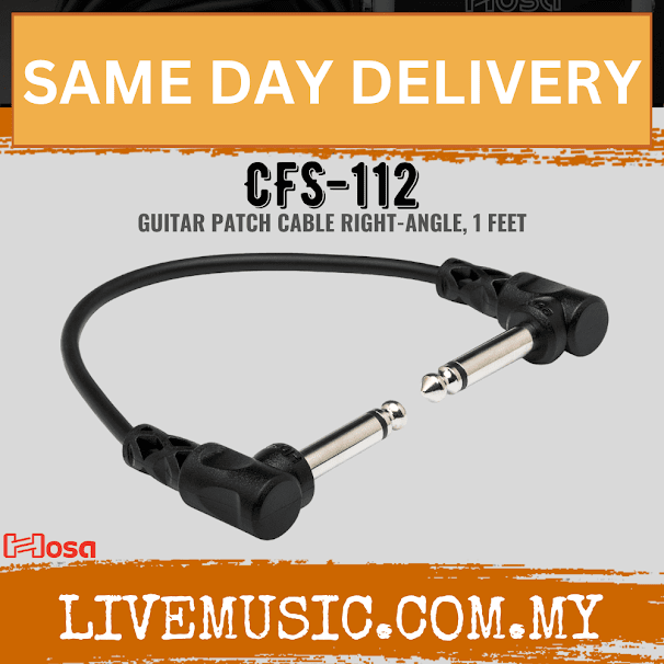 Hosa CFS-112 Guitar Patch Cable, 1ft ( CFS112 / CFS 112 )