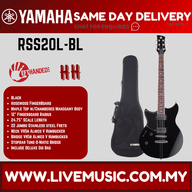 Yamaha Revstar Standard RSS20 Left-handed Electric Guitar - Black ( RSS20L / RSS20L )