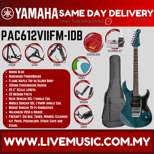 Yamaha PAC612VIIFM Pacifica Electric Guitar -Indigo Blue ( PAC 612VIIFM / PAC-612VIIFM )
