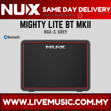 NUX Mighty Lite BT MKII BT 3 Watt Portable Mini Desktop Modelling Guitar Amp Bluetooth Amplifier Speaker-Grey ( MightyLiteBTMKII / Mighty-Lite-BT )