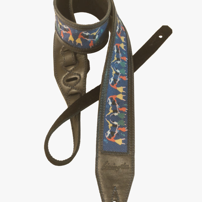 Livingston JLTBK-25 2.5 Inch Jacquard Leather Together Guitar Strap, Black ( JLTBK25 JLTBK 25 )