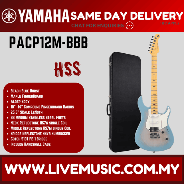 Yamaha PACP12M Pacifica Professional Electric Guitar -Beach Blue Burst ( PACP 12M / PACP-12M )