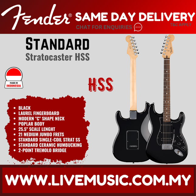 Fender Precision Bass electric guitar in black with laurel fretboard