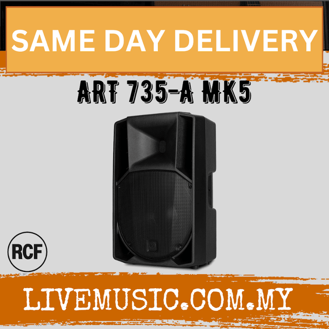RCF ART 735-A MK5 15" 1400W 2-way Active Powered Speaker w/Speaker Stand - Each / Pair ( ART735A / ART735 / MK5 )
