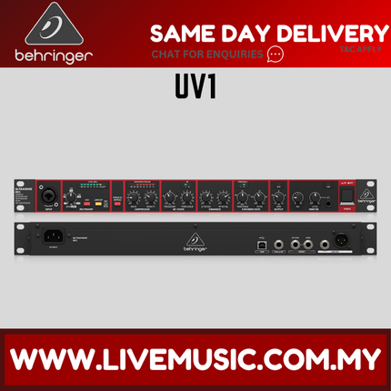 BEHRINGER UV1 2-Channel Audiophile Mic Preamplifier Audio Interface (  UV-1 / UV 1 )