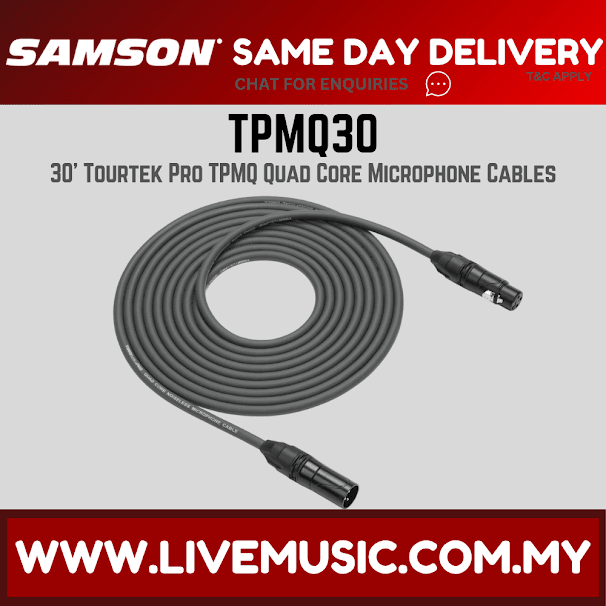 Samson Tourtek Pro TPMQ30 Quad Core Microphone Cables ( TPMQ 30 / TPMQ-30 )