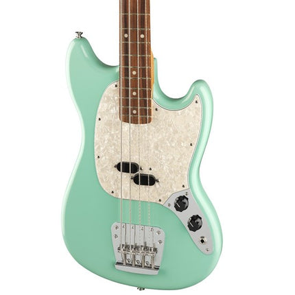 Fender Vintera 60s Mustang Bass Guitar, Pau Ferro Fretboard with Gig Bag - Seafoam Green