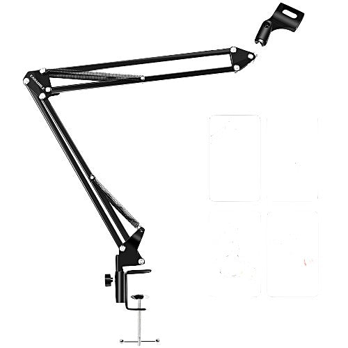 Kadenza BA02 Boom Arm Microphone Stand with Mic Holder, Mic Stand for Broadcasting, Table Arm Stand for Studio (LMC)