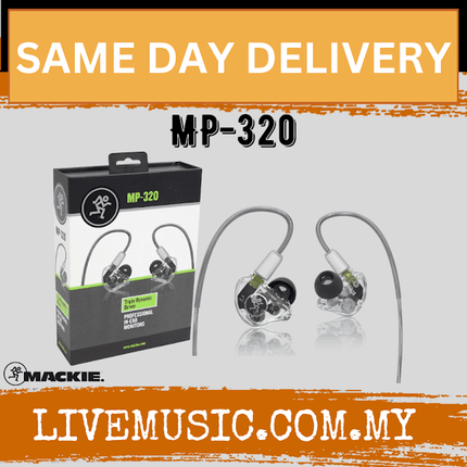 Mackie MP-320 Dynamic Triple-driver Professional In-Ear Monitors (MP320/MP 320)