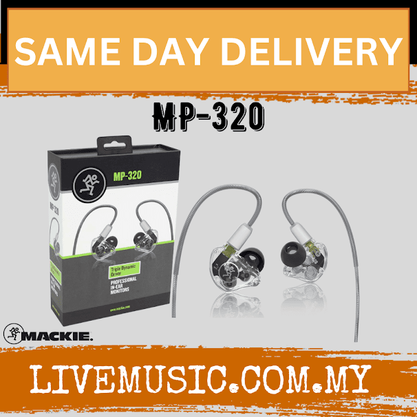 Mackie MP-320 Dynamic Triple-driver Professional In-Ear Monitors (MP320/MP 320)
