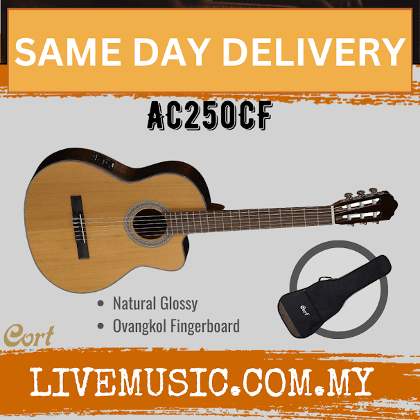 Cort AC250CF Classical Guitar with Gig Bag - Natural (AC 250CF/AC-250CF)