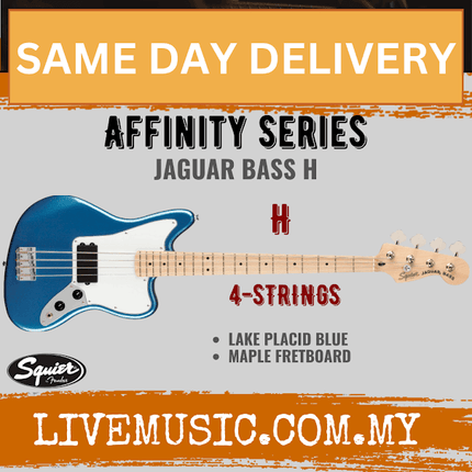 Squier Affinity Series Jaguar Bass Guitar, Maple Fretboard - Lake Placid Blue