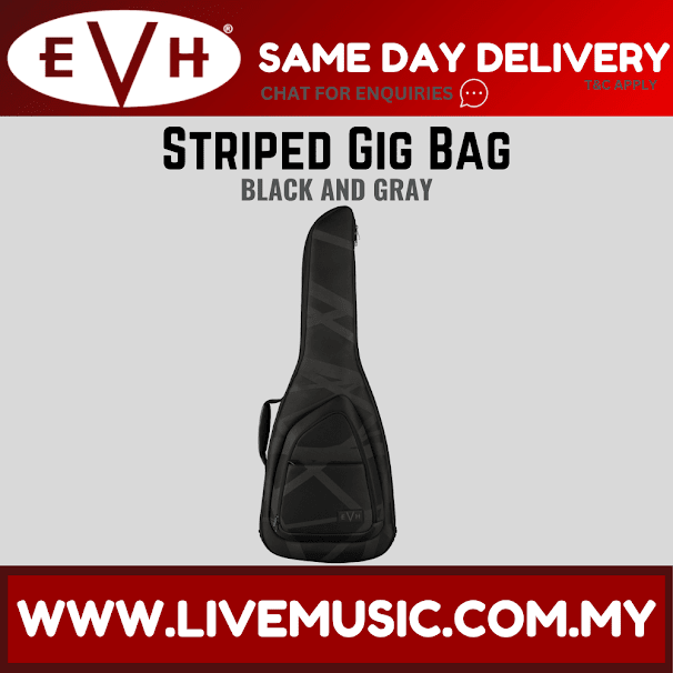EVH Striped Guitar Gig Bag, Black/Gray