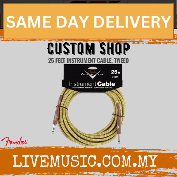 Fender Custom Shop Performance Series 25ft Instrument Cable - Tweed
