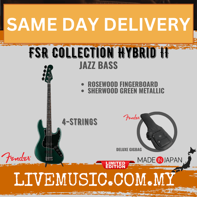 Sherwood Green Metallic Jazz bass guitar with rosewood fingerboard, 4-string body