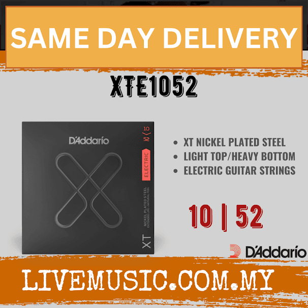 D'Addario XTE1052 - XT Electric Nickel Plated Steel Strings, Light Top/Heavy Bottom (10-52)(Daddario)