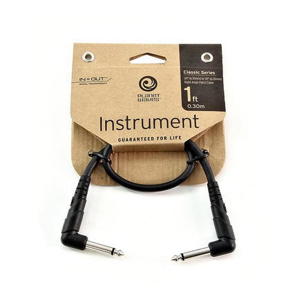 D'Addario Planet Waves PW-CGTPRA-01 Classic Series Right-angle Patch Cable - 1 feet (PWCGTPRA01)