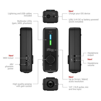 IK Multimedia iRig Pro I/O - Mobile Audio Interface