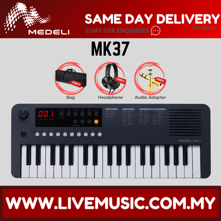 Medeli Mk37 37 Keys Keyboard, Black ( Mk-37 / Mk 37 )