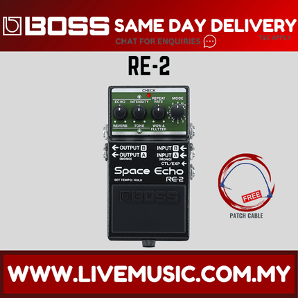 Boss RE-2 Space Echo Delay and Reverb Effects Pedal (RE2 / RE 2)