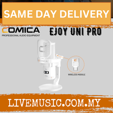 Comica Ejoy Uni Pro (D) RGB Cardioid Condenser Wireless USB Microphone - Black / White (EJOY-UNI PRO)