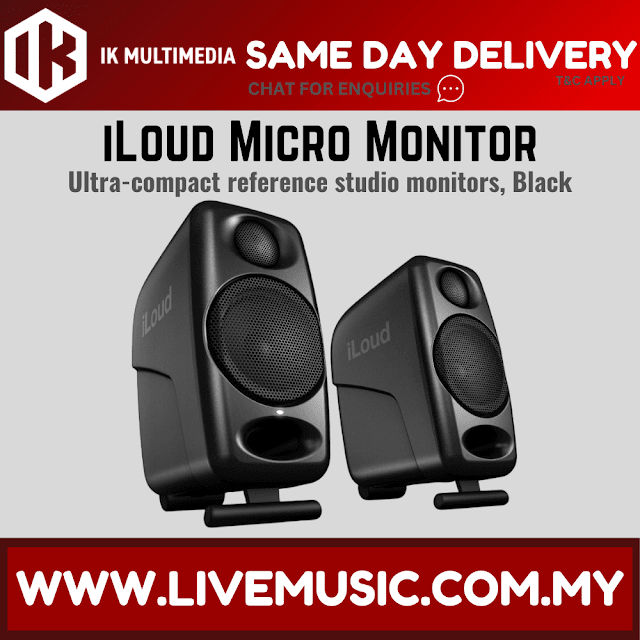 IK Multimedia iLoud Micro Monitor - Ultra-compact, High Quality Reference Studio Monitors with Bluetooth - Black (Pair)