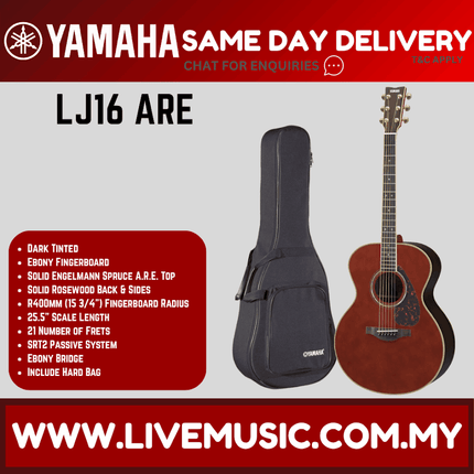 Yamaha LJ16 ARE Acoustic Guitar with Hard Bag - Dark Tint ( LJ16-ARE )