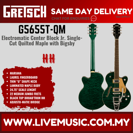 Mariana green Gretsch Electromatic single-cut guitar with Bigsby and maple fretboard