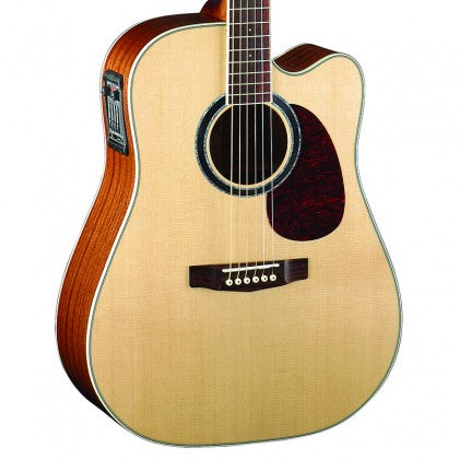 Cort MR730FX - Full Solid Acoustic-Electric Guitar Ovangkol Fretboard with Gig Bag - Natural Glossy (MR 730FX/MR-730FX)