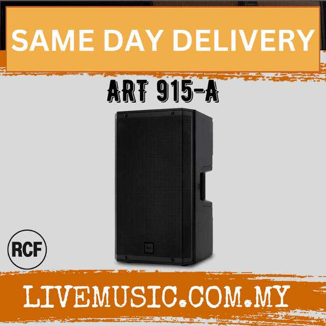 RCF ART 915-A Two-Way 15" 2100W Powered PA Speaker With Speaker Stand And Cable - Each / Pair ( ART915A / 915A / ART )