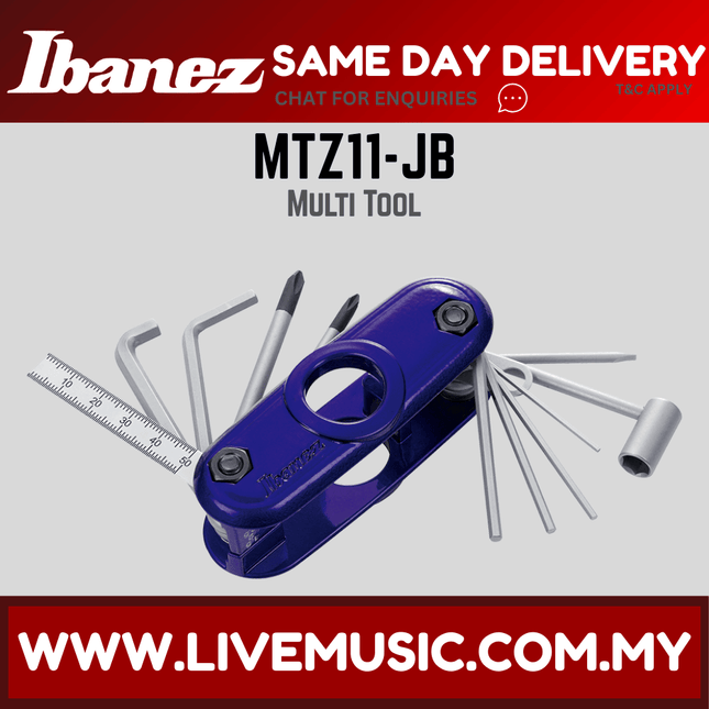 Ibanez MTZ11-JB Quick Access Multi Tool, Jewel Blue ( MTZ11 JB / MTZ11JB )