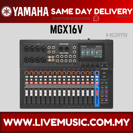 Yamaha MGX16V 22-Channel Digital Mixing Console with Video Interface - Black ( MGX-16V MGX 16V )