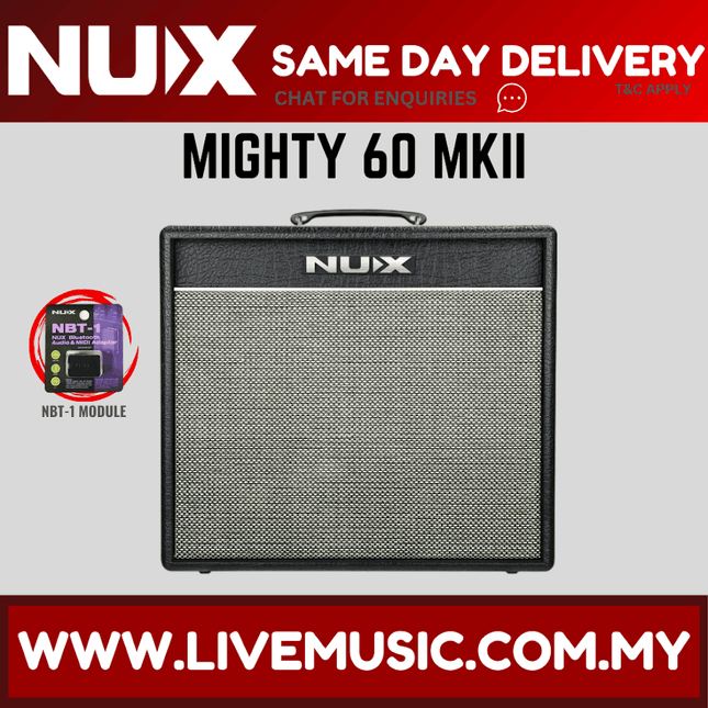 Nux Mighty 60 MKII 60 Watts Modelling Amp for Electric Guitar with Digital Effects ( Mighty60 Mighty 60)