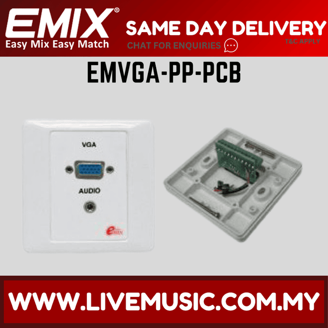 VGA panel with mini stereo jack and PCB, EMVGAPPPCB label