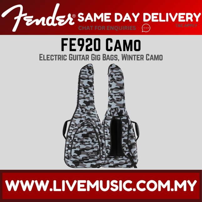 Fender FE920 Electric Guitar Gig Bag, Winter Camo