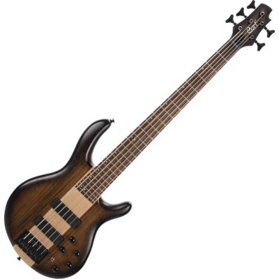 Cort C5 Plus OVMH 5-Strings Electric Bass Guitar Jatoba Fretboard with Bag - Antique Brown Burst