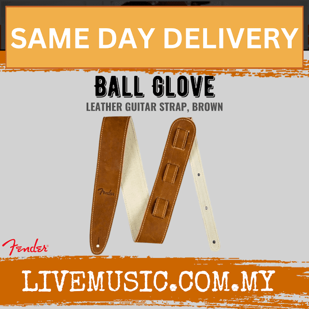 Fender Ball Glove Leather Guitar Strap - Brown