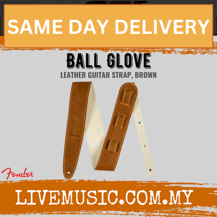 Fender Ball Glove Leather Guitar Strap - Brown