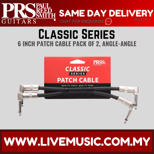 PRS Classic Patch Cable 6inch, Angle/Angle - Pack of 2